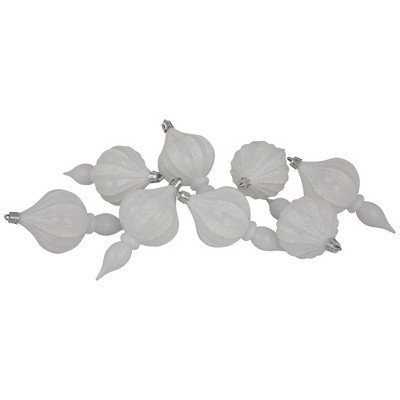 Northlight 8ct White Shatterproof Finial Christmas Ornaments, 4.75" | Target