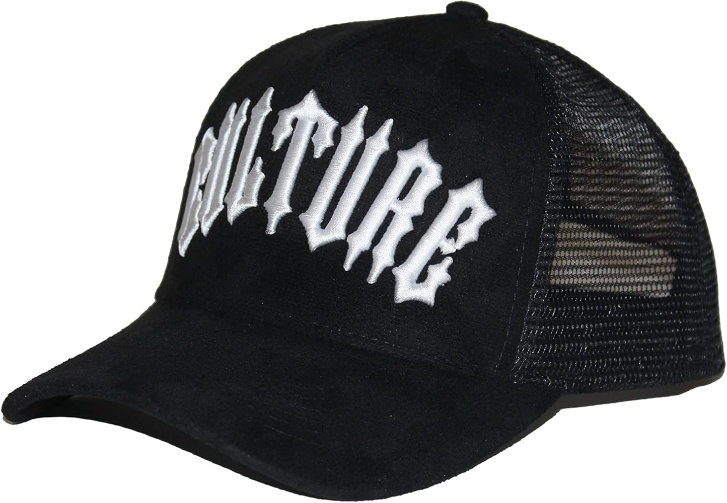 Faux Suede Leather CULTURE Trucker Hat (Black) | Amazon (US)