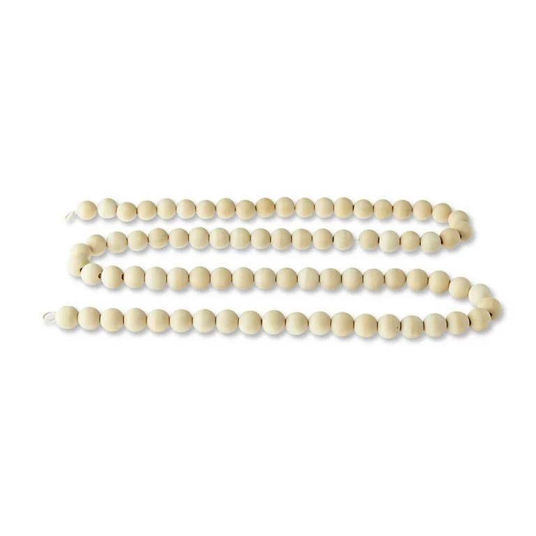 Natural Brown Wooden Bead Christmas Garland, 6 ft, by Holiday Time - Walmart.com | Walmart (US)