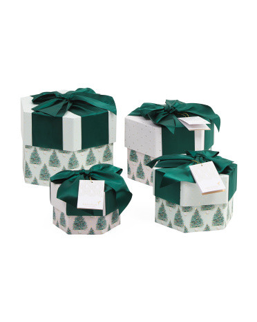 Set Of 4 Cute And Cozy Hexagon Gift Boxes | TJ Maxx