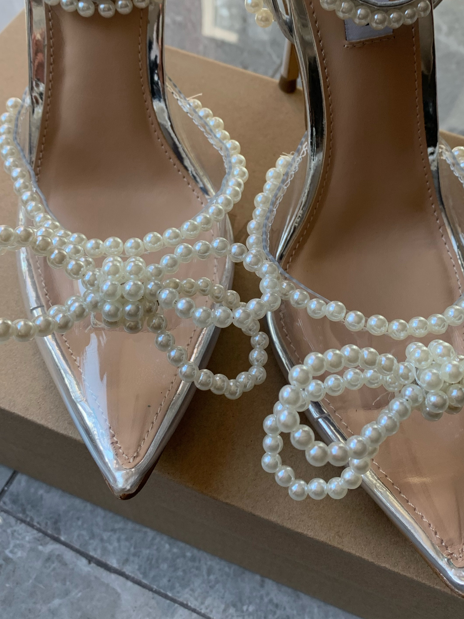 Mach and Mach pearl bow heels  dupe! 