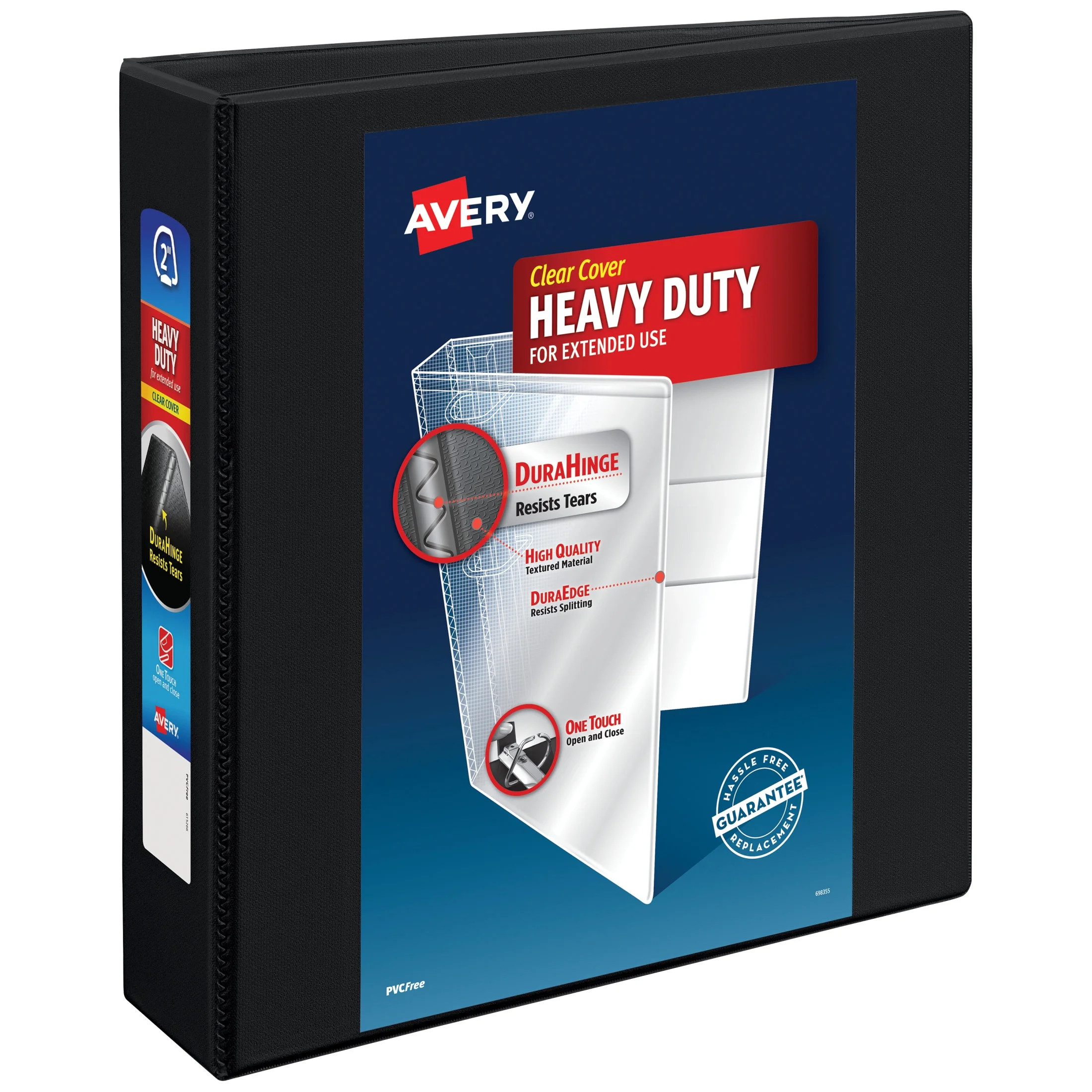 Avery Heavy Duty View Binder, 2", Black, Slant Ring, One-Touch, 530 Sheet Capacity, 1 Binder - Wa... | Walmart (US)