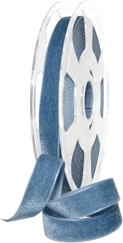 Morex Ribbon Swiss Velvet 5/8 inch by 11 Yard, Williamsburg Blue | Amazon (US)
