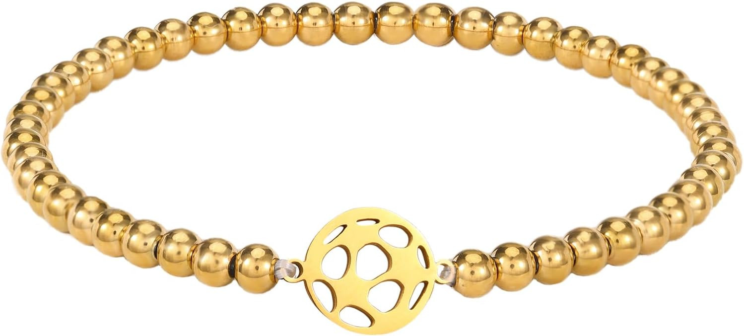 Dainty Gold Softball/Football/Basketball/Volleyball/Soccer Bracelets for Women Trendy,14K Gold Pl... | Amazon (US)