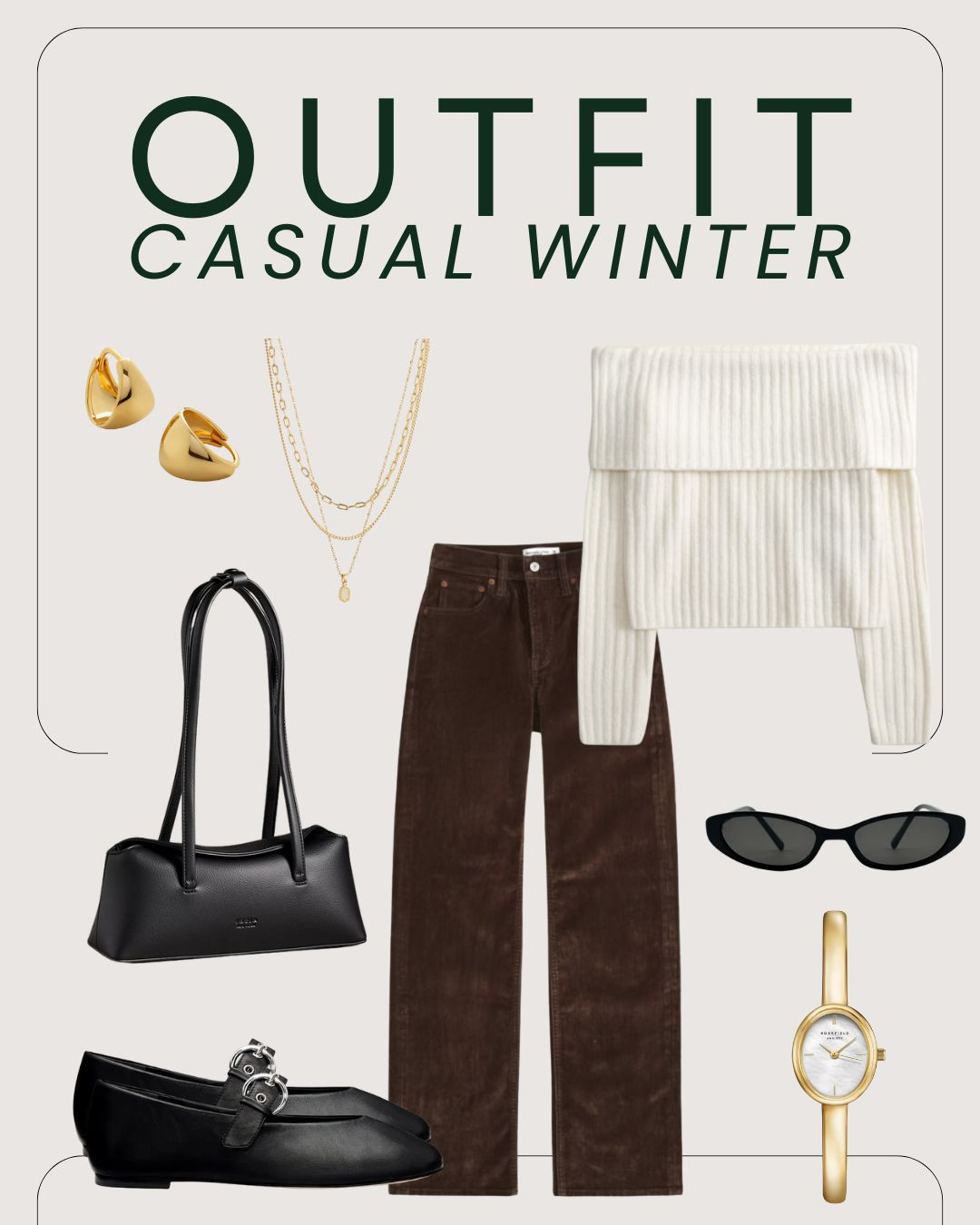  Casual outfit I’d wear this winter.

Sometimes it’s so hard to dress warm &amp; look cute, but I’d argue that’s where an off the shoulder sweater comes in. ALSO, accessories &amp; fun pants to keep it interesting!

Outfit ideas, outfit inspo, casual outfit, sweater, ballet flats, winter outfit ideas, cold weather outfits 
 

#LTKootd #LTKgrwm