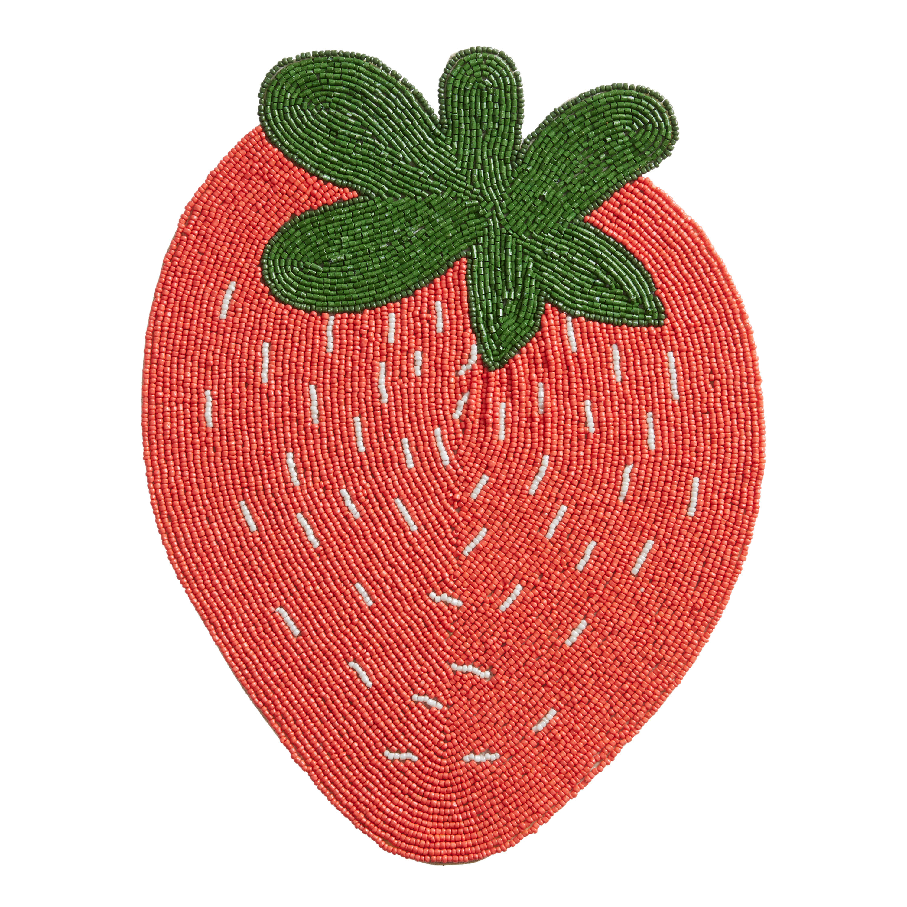 Coral Strawberry Beaded Placemat | World Market