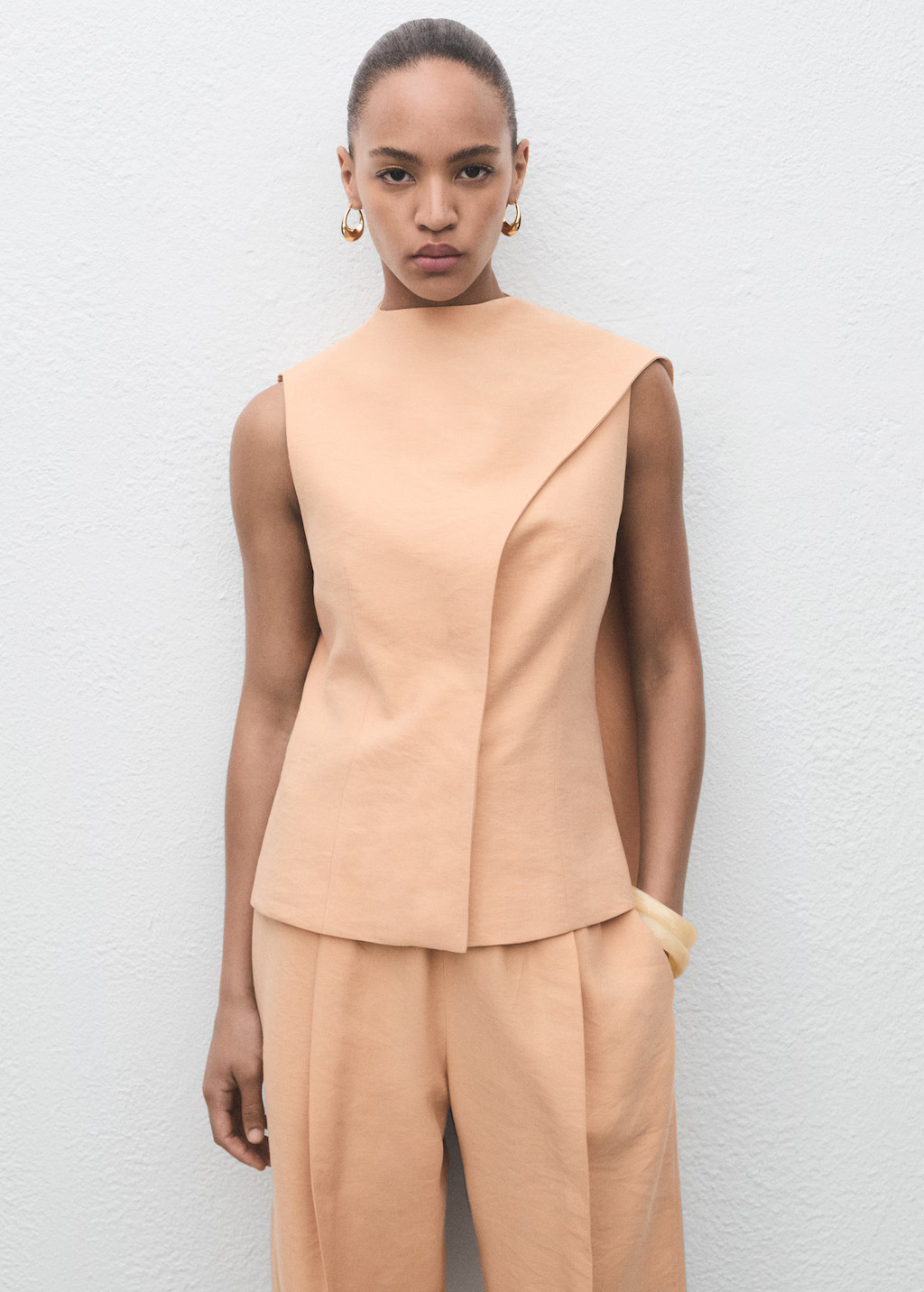 Asymmetrical foulard top - Women | MANGO USA | Mango (US/MX/AU)