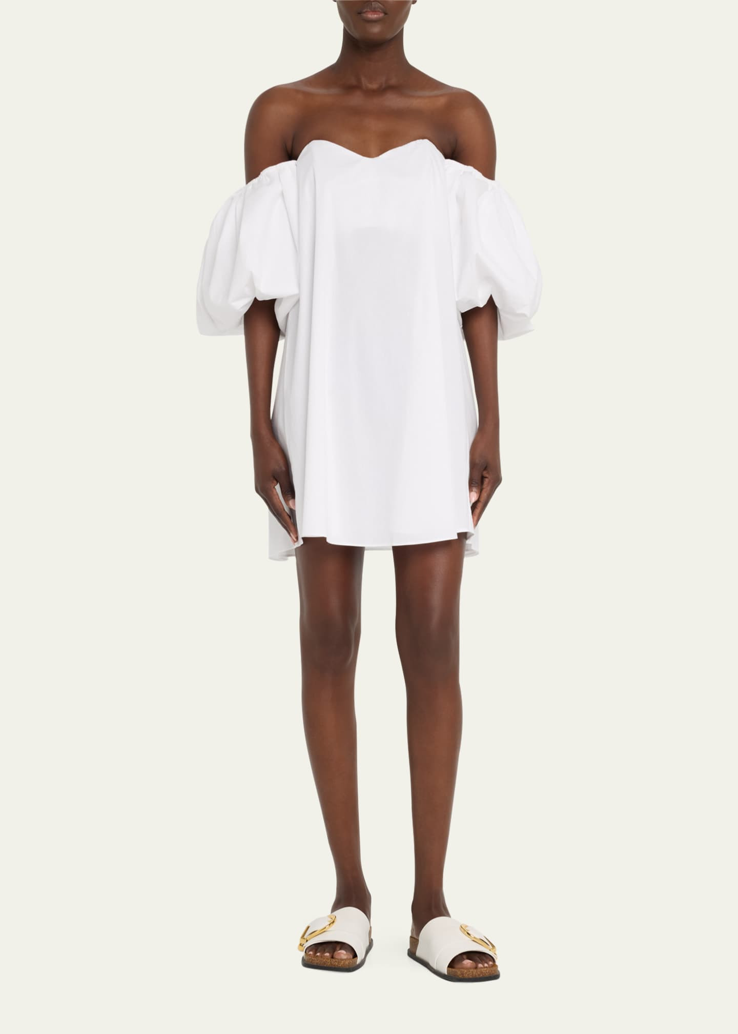 Caroline Constas Palmer Puff-Sleeve Sweetheart Mini Dress | Bergdorf Goodman