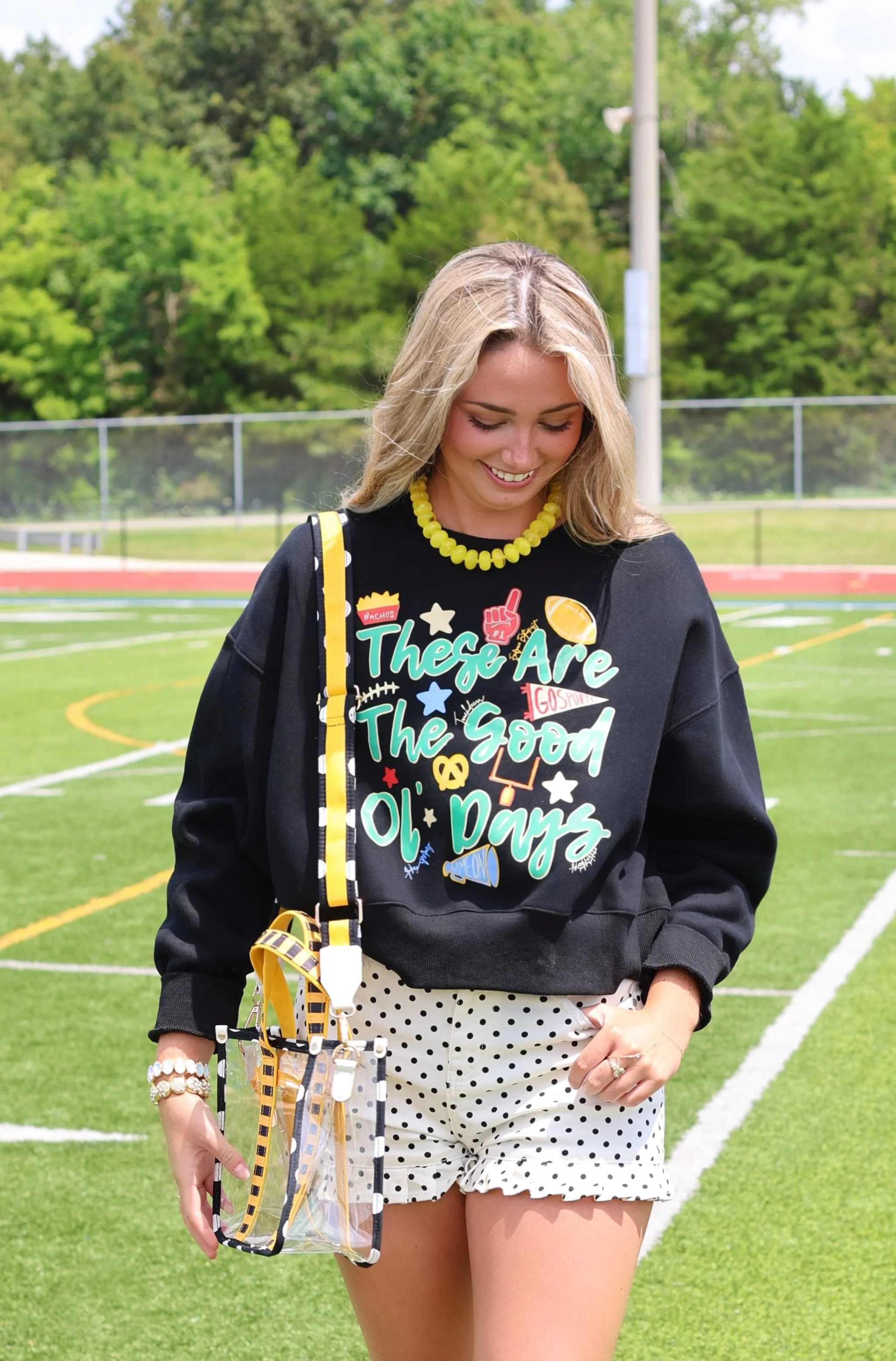 These Are The Good Ol' Days Football Crop Sweatshirt | Poppy & Pine
