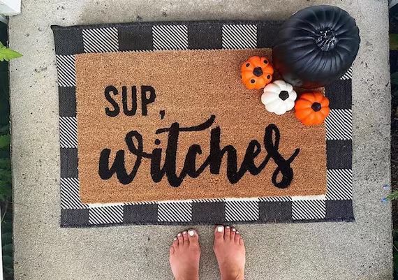 Sup Witches Doormat Hey Boo Doormat Halloween Doormat Fall - Etsy | Etsy (US)