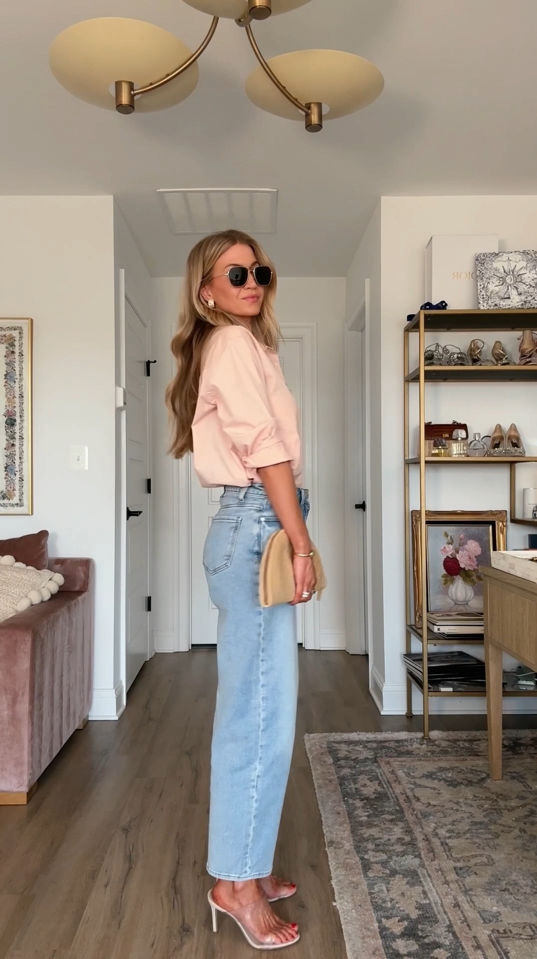 Pink button up: TTS, wearing S
Light washed barrel jeans: $50, TTS, wearing 25
Invisible sandals: TTS



#LTKootd #LTKdayinmylife #LTKgrwm