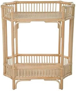 Kouboo 1110141 Manhattan 2-Tier Console, Natural Rattan End Table, Brown | Amazon (US)