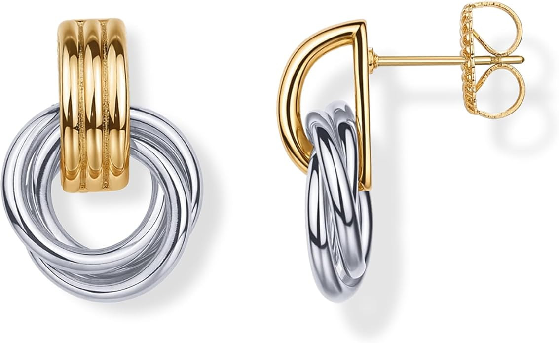 PAVOI 14K Gold Plated Door Knocker Statement Earrings for Women - Chunky Gold Earrings for Women ... | Amazon (US)