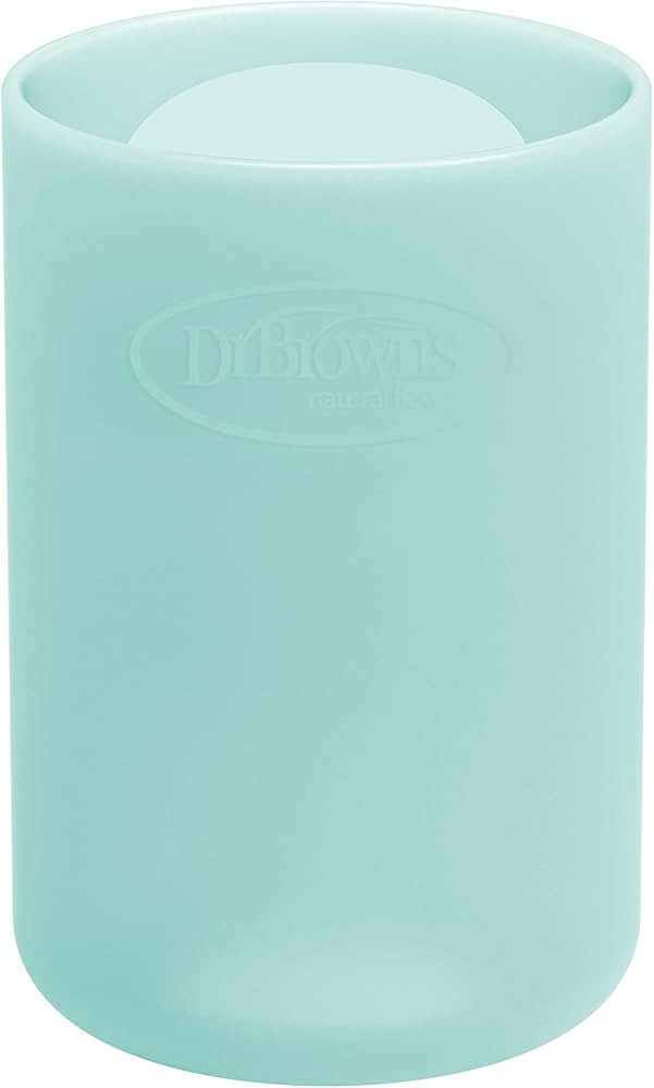 Dr. Brown's Natural Flow Options+ Glass Baby Bottle Sleeves,100% Silicone,4 oz,Narrow,Mint | Amazon (US)