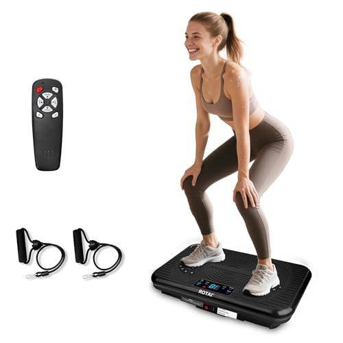 ROTAI Vibration Plate Exercise Machine for Lymphatic Drainage Massager & Weight Loss, Shake Plate 400 lbs Capacity, Whole Body Vibrating Plate Workout for Women and Men (Black) | Amazon (US)