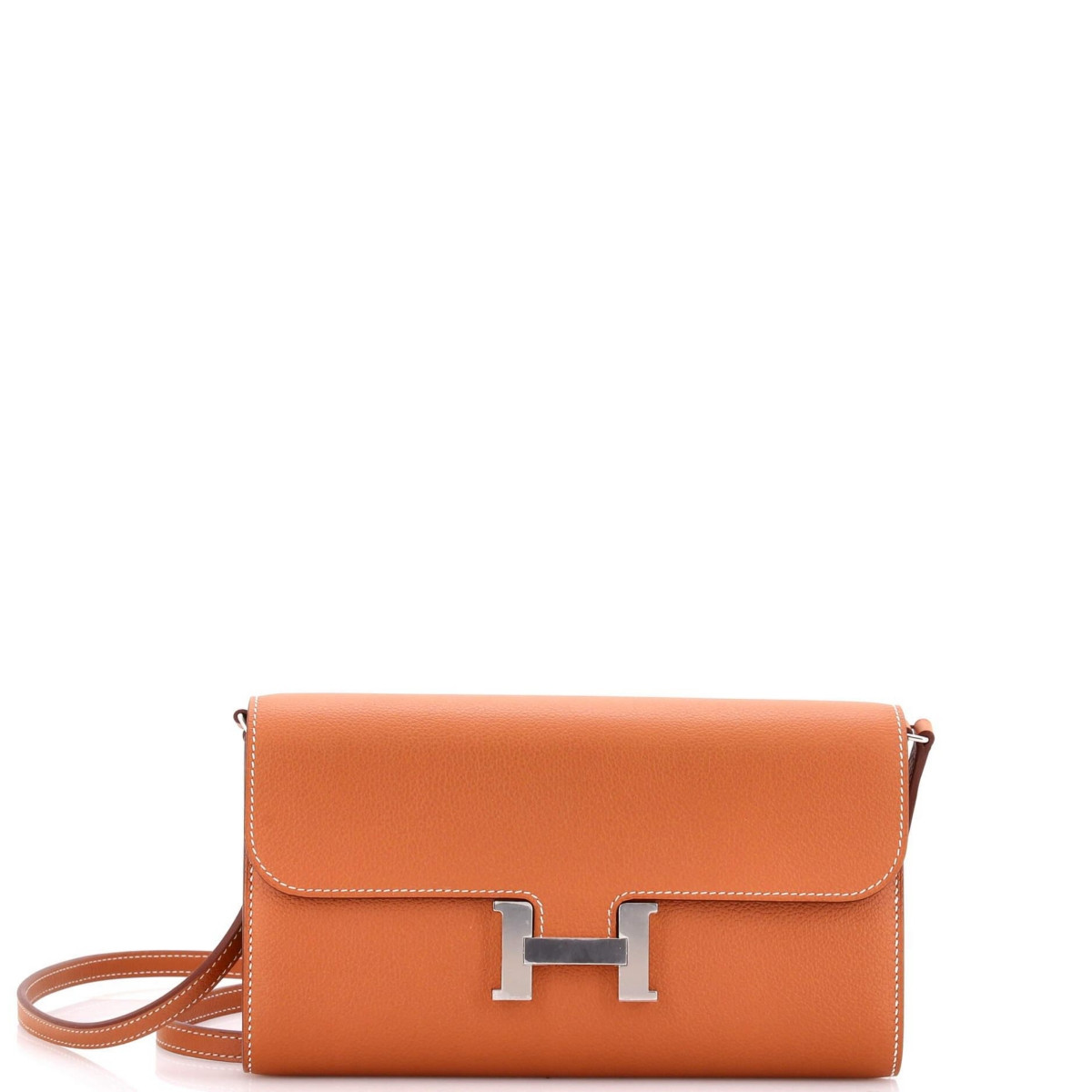 Pre-Owned HERMES Constance To Go Wallet Evercolor - Brown | Macy's