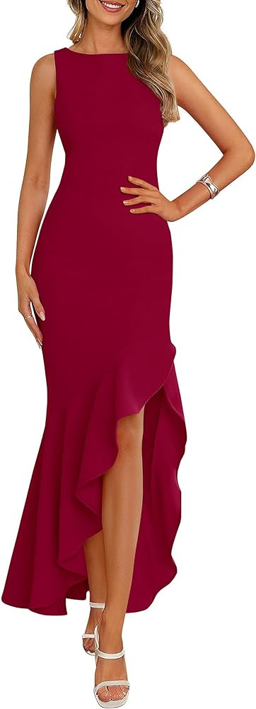 PRETTYGARDEN Wedding Guest Dresses for Women 2026 Summer Formal Gala Maxi Dress Ruffle Mermaid Co... | Amazon (CA)