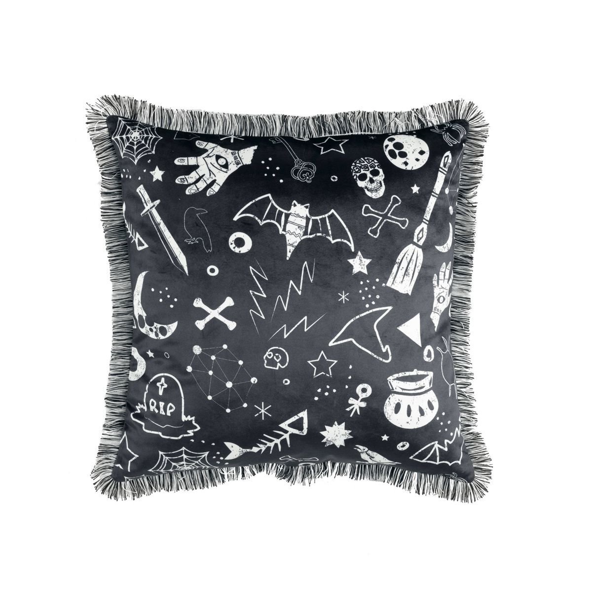 18"x18" Halloween Elements Square Throw Pillow Black - Lush Décor | Target
