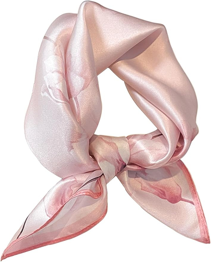 100% Mulberry Silk Scarf for Women Hair Lightweight Square Neckerchief Wrap For Head Scarves 21" | Amazon (US)