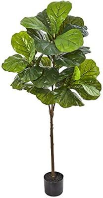 Nearly Natural 54” Fiddle Leaf Artificial (Real Touch) Silk Trees, Green | Amazon (US)
