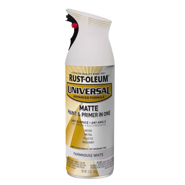 Rust-Oleum Matte Farmhouse White Spray Paint and Primer In One (NET WT. 12-oz) | Lowe's