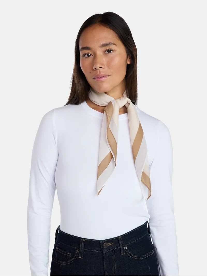 Time and Tru Women's Printed Square Scarf - Vintage Geometric Pattern | Walmart (US)