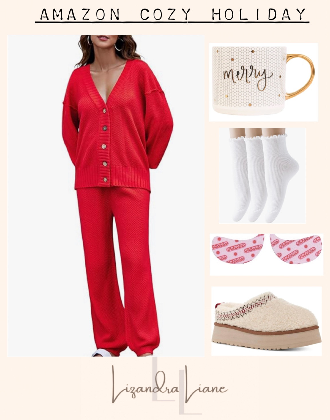 Amazon cozy holiday style, red matching set, ugg dupes, Christmas coffee mug, eye patches, loungewear 

#LTKfindsunder50 #LTKstyletip #LTKHoliday