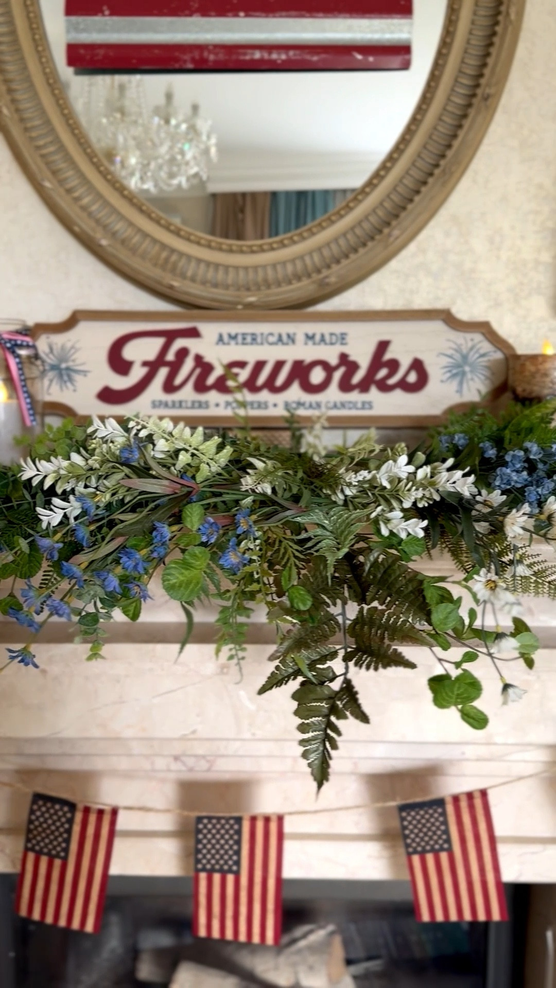 Memorial Day, Fourth of July home decor, red white and blue, American flag decorations, living room mantel

#LTKSeasonal #LTKHome #LTKSaleAlert