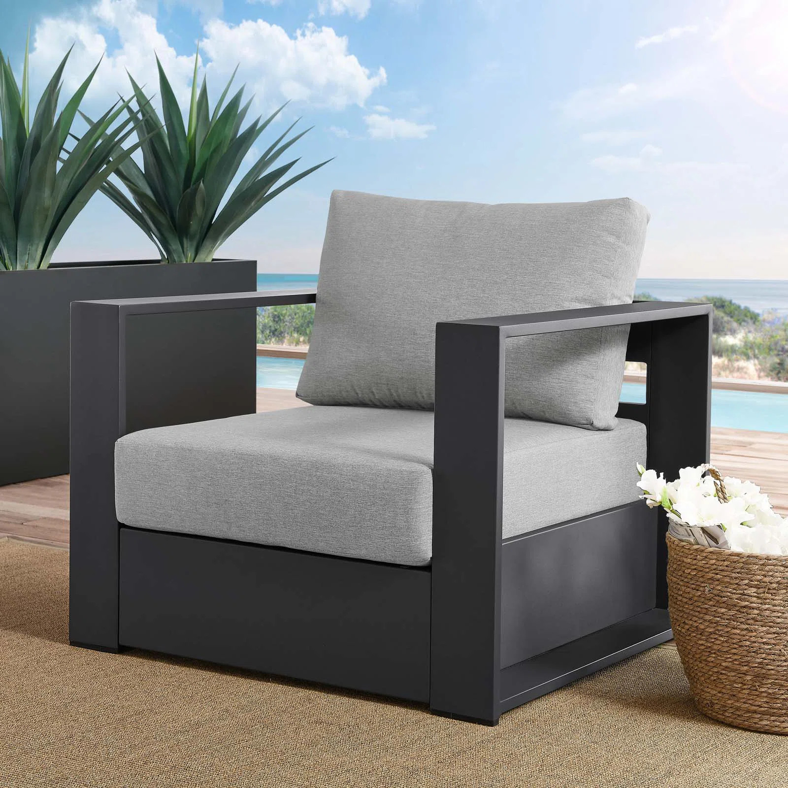 Modway Tahoe Outdoor Patio Powder-Coated Aluminum Armchair | Wayfair North America