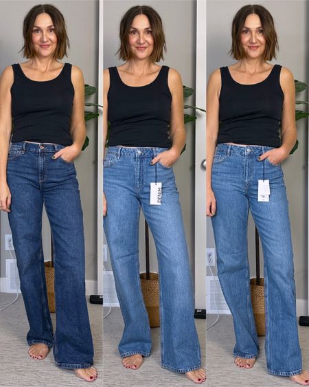 Heidi jeans update! 
Left: size 27 regular length
Middle: size 27 short 
Right: size 26 short
The very first pair of Heidi jeans I tried on were 27 regular but way longer than these so I exchanged for another pair in the same size and they fit great. The length seems very inconsistent so you may have to order several pairs to get one that fits 
Tank is from Amazon, it first tts



#LTKstyletip #LTKover40 #LTKfindsunder100