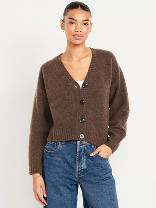 Wool-Blend Slouchy Cardigan Sweater | Old Navy (US)