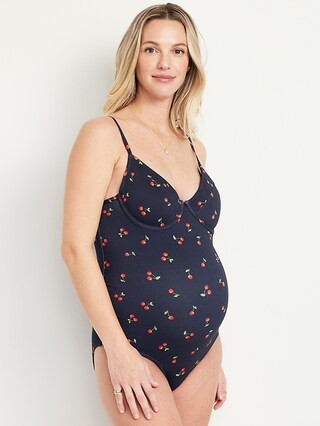 Maternity Textured One-Piece Balconette Swimsuit | Old Navy (US)