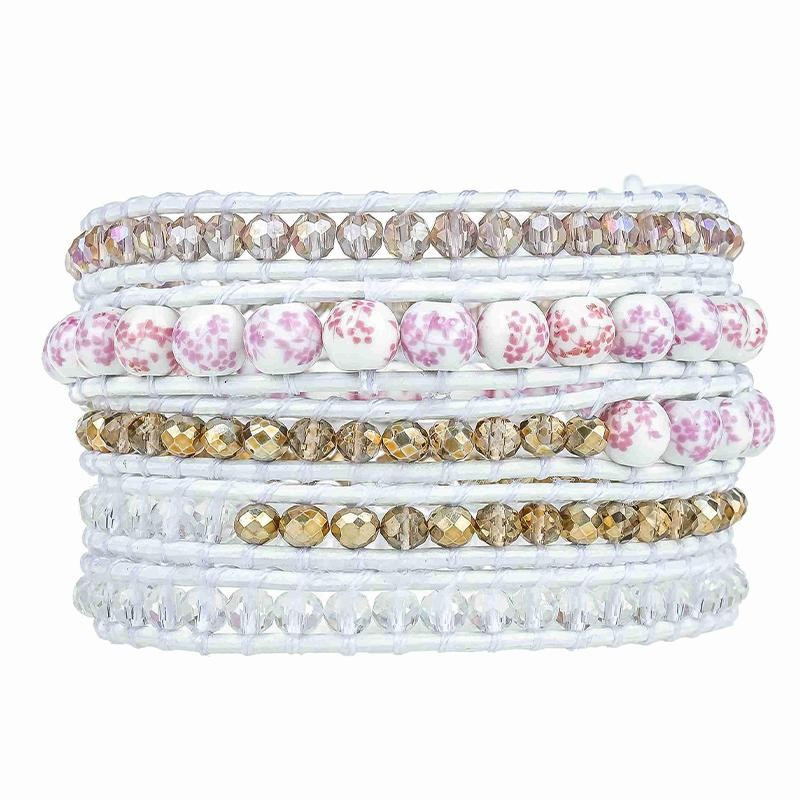 Cherry Blossom Beads on White | Victoria Emerson