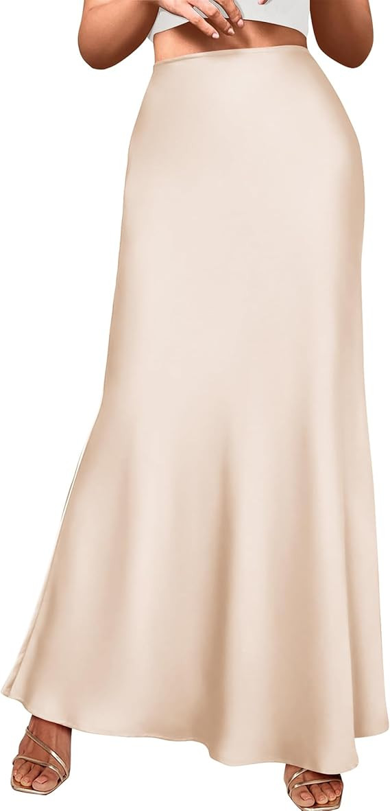 BTFBM Womens Summer Fall Skirt 2025 Silk Elegant High Waist Cocktail Party Wedding Mermaid Satin ... | Amazon (US)