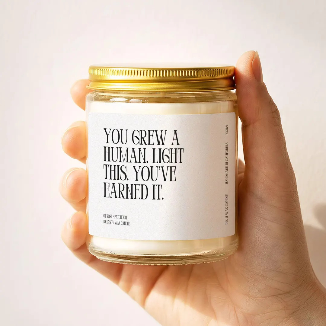 Funny New Mom Grew a Human Minimalist Soy Candle 9oz K1064 | Etsy (Global)