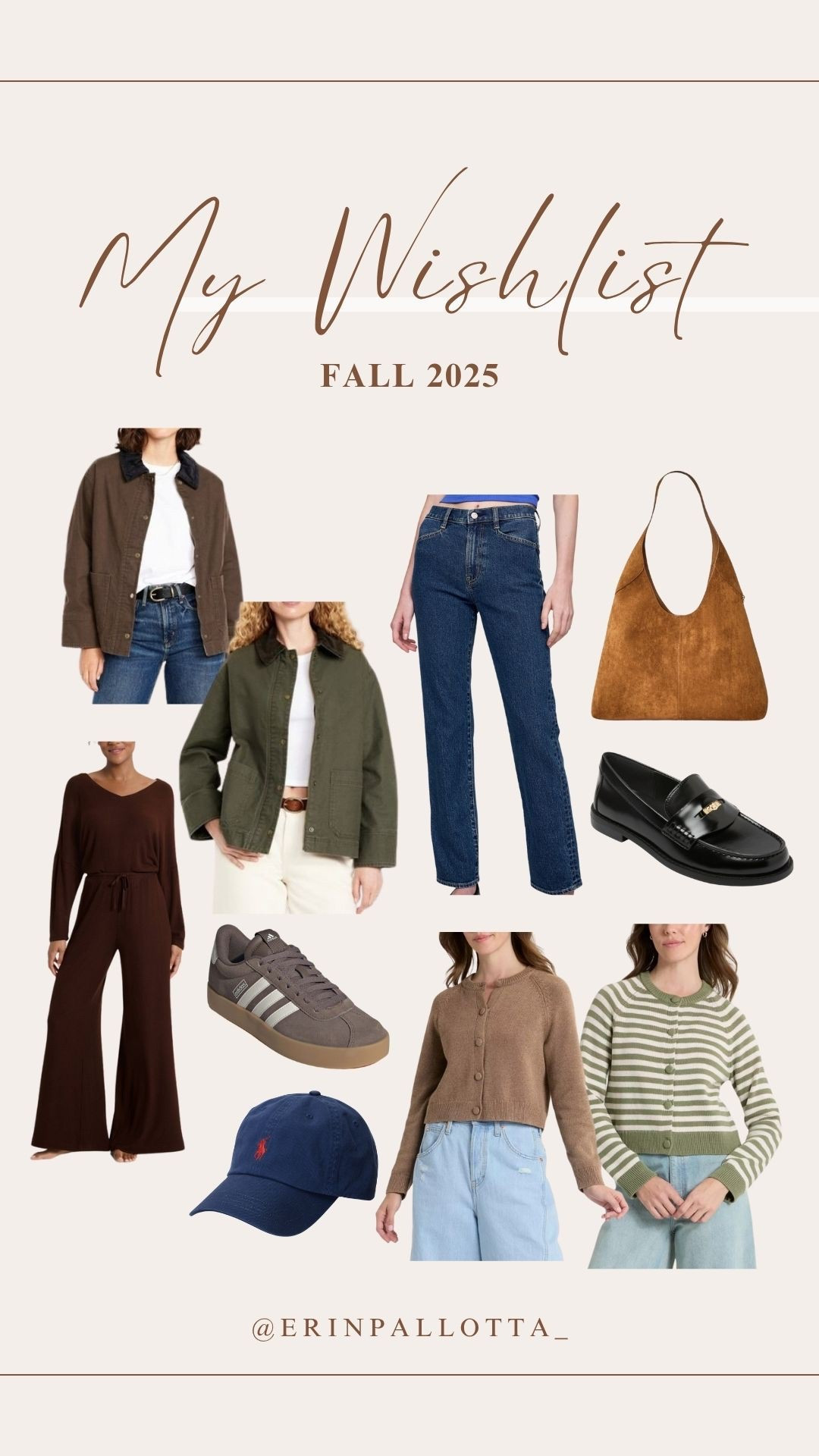 Here’s what’s on my fall 2025 wardrobe wishlist! Love the barn jackets with corduroy detail, the faux suede tote that is a great look for less, 100% cotton cardigan sweaters for under $35, and dark wash denim.

#LTKShoeCrush #LTKFindsUnder50 #LTKSeasonal