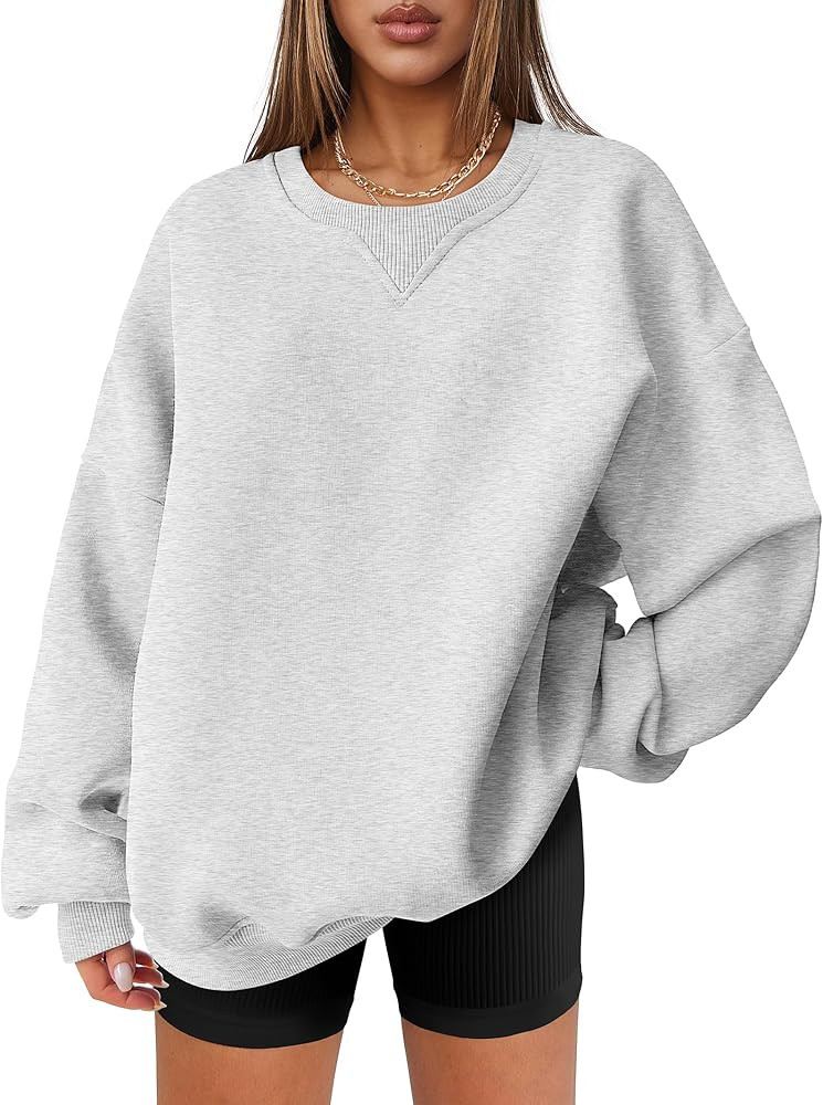 ANRABESS Womens Oversized Sweatshirts Fleece Crew Neck Pullover Hoodies Casual Comfy 2024 Fall Fa... | Amazon (US)