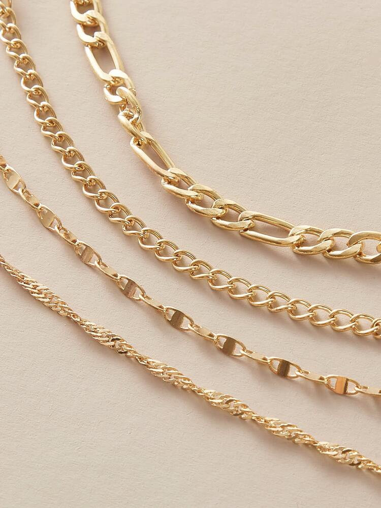4pcs Simple Chain Anklet | SHEIN