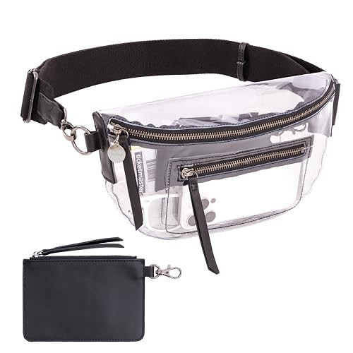 Clear Fanny Pack for Women- Fashionable Clear Bag for Stadium Events w/Privacy Pouch - Lightweight See-Through Bag - Stadium Approved Portable Belt Bags for Events | Amazon (US)