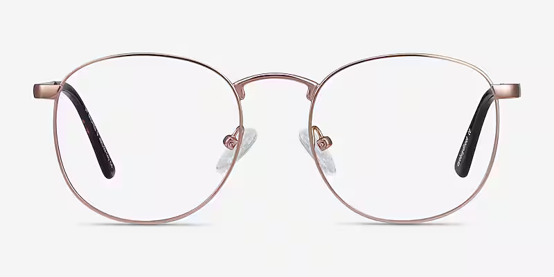 St Michel Round Rose Gold Full Rim Eyeglasses | Eyebuydirect | EyeBuyDirect.com