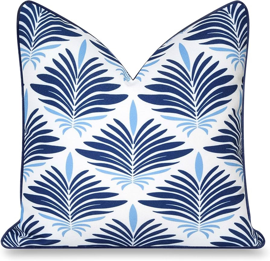 Hofdeco Premium Coastal Hampton Patio Indoor Outdoor Throw Pillow Cover Only, 20"x20" Water Repel... | Amazon (US)