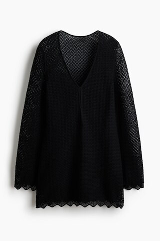 H & M - Pointelle-Knit Beach Dress - Black | H&M (US + CA)