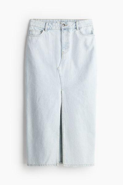 Midi denim skirt - Regular waist - Midi - Light denim blue - Ladies | H&M GB | H&M (UK, MY, IN, SG, PH, TW, HK)