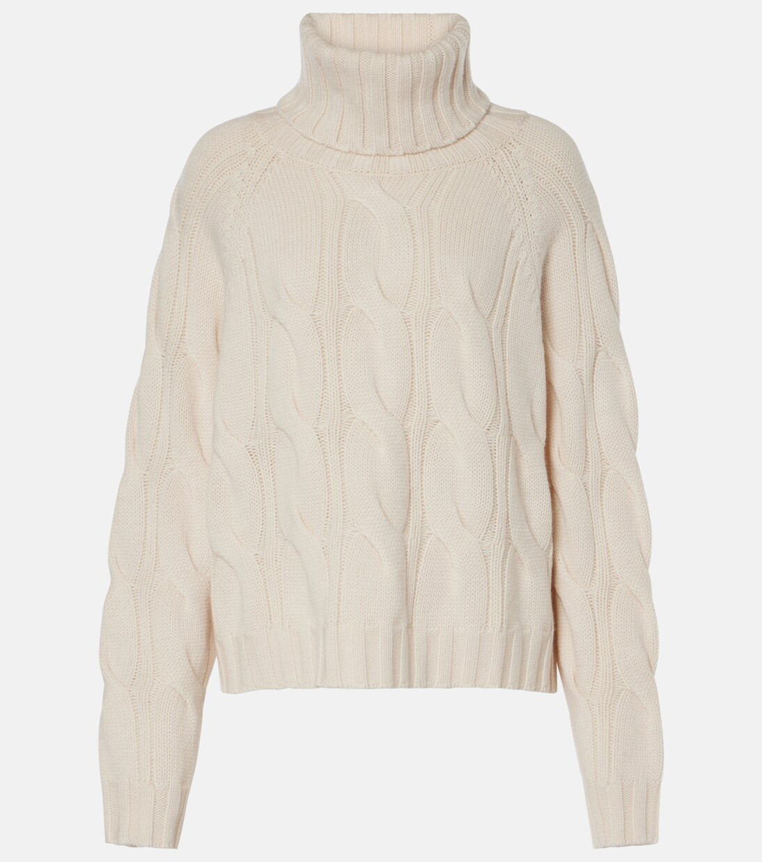 Cable-knit wool and cashmere turtleneck sweater | Mytheresa (DACH)