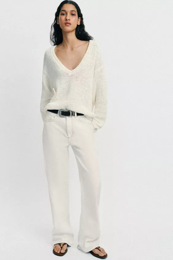 V-NECK KNIT JUMPER | Zara UK