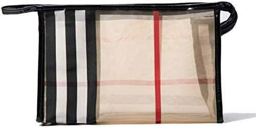CheeseandU PVC Stripe Cosmetic Bag Waterproof Zipper Makeup Bag Multifunctional Large Capacity Me... | Amazon (US)
