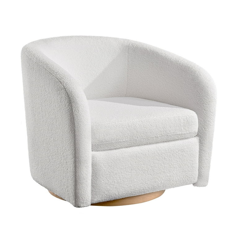 Jocisland Accent Chair, 360° Swivel Armchair for Living Room,Teddy Upholstered, White | Walmart (US)