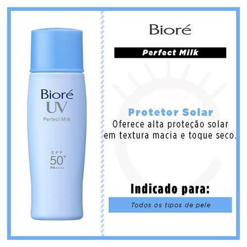 Protetor Solar Facial Bioré Perfect Milk 50 FPS - 40ml | Epoca Cosmeticos BR