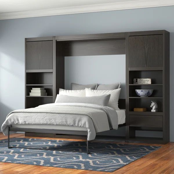 Hults Murphy Bed with Side Cabinet Storage | Wayfair North America