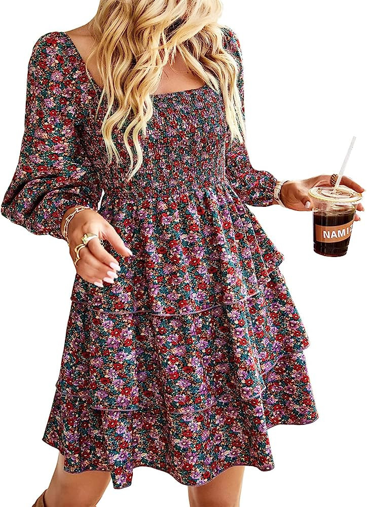 BTFBM Women 2023 Pink Floral Dress Spring Floral Dress Floral Spring Dress Spring Dresses 2023 | Amazon (US)
